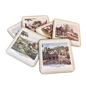 Vintage Pimpernel Coaster Set of Four “English Villages” with original box.